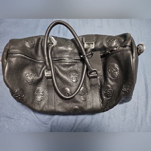 Io Pelle Italia Genuie Leather Skull Duffle Bag - Picture 3 of 7